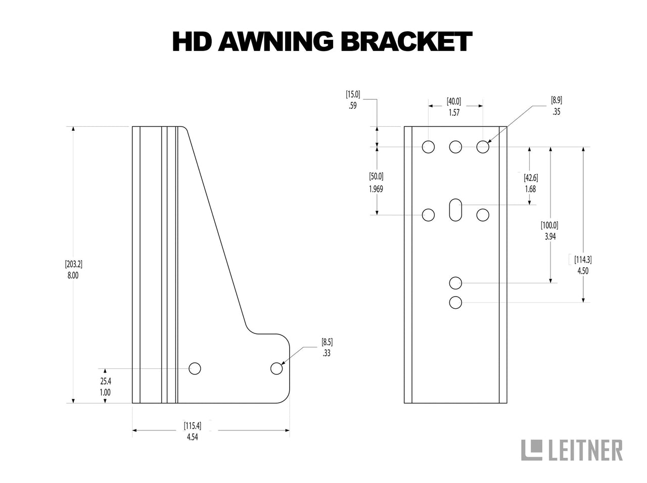 LEITNER DESIGNS INEOS GRENADIER HD Awning Bracket | GRENADIER Load Bar Kit Specific