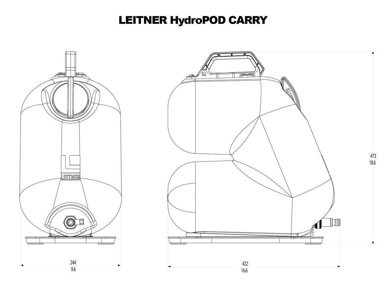 LEITNER DESIGNS HydroPOD CARRY Portable Shower Kit