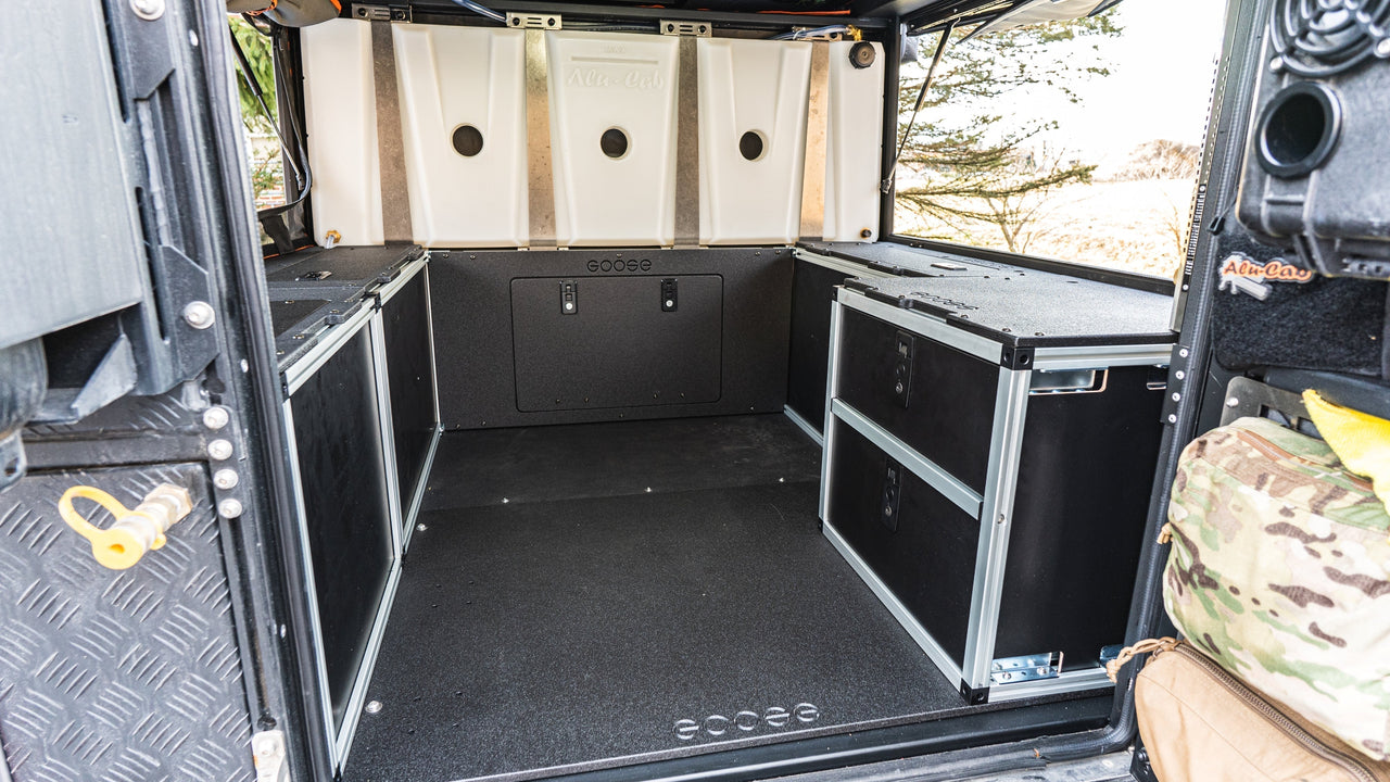 GOOSE GEAR Alu-Cab Canopy Camper V2 - Ford Ranger 2019-Present 4th Gen. - Rear Double Drawer Module - 5' Bed