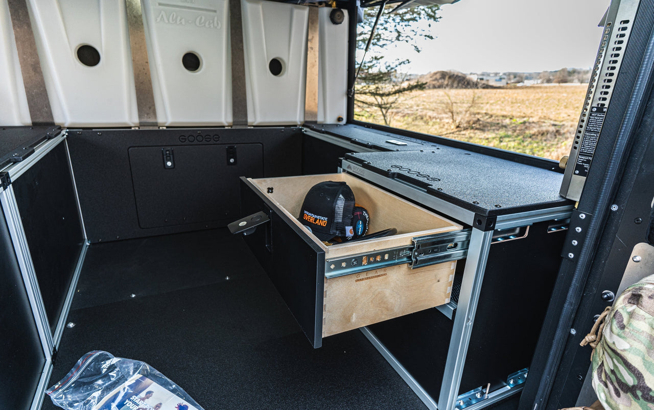 GOOSE GEAR Alu-Cab Canopy Camper V2 - Ford Ranger 2019-Present 4th Gen. - Rear Double Drawer Module - 6' Bed